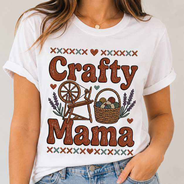 Crafty Mom — Embroidery t-shirt design